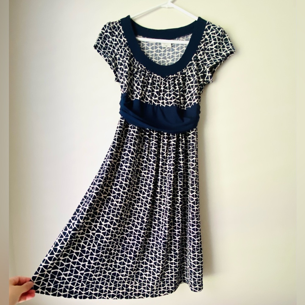 Motherhood Women’s Blue White Maxi Stretchy Lightweight Dress Size Mat S/ Reg M